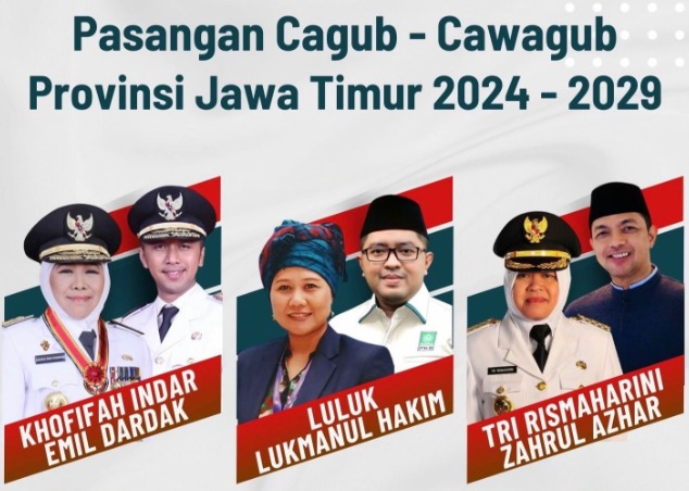 Survei Pilgub Jatim 2024: Khofifah-Emil Unggul dari Risma dan Luluk